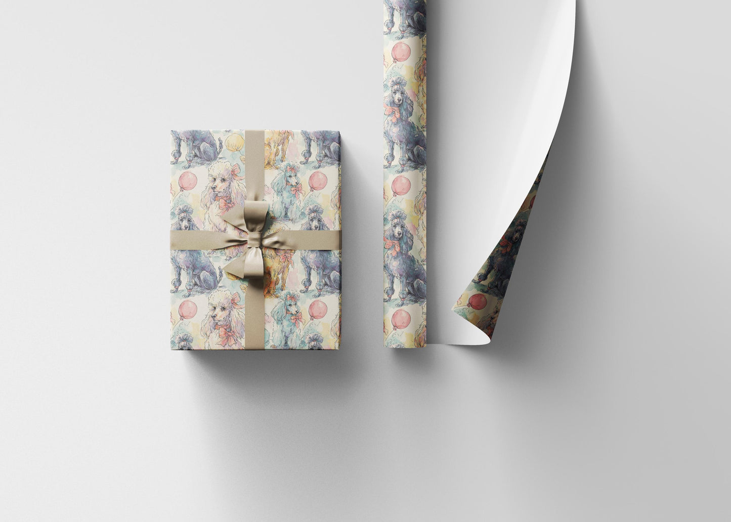 Poodle Lover Wrapping Paper Roll, Fun Dog Gift Wrap for Pet Parents and Animal Enthusiasts for Christmas or Birthday Gifts #5