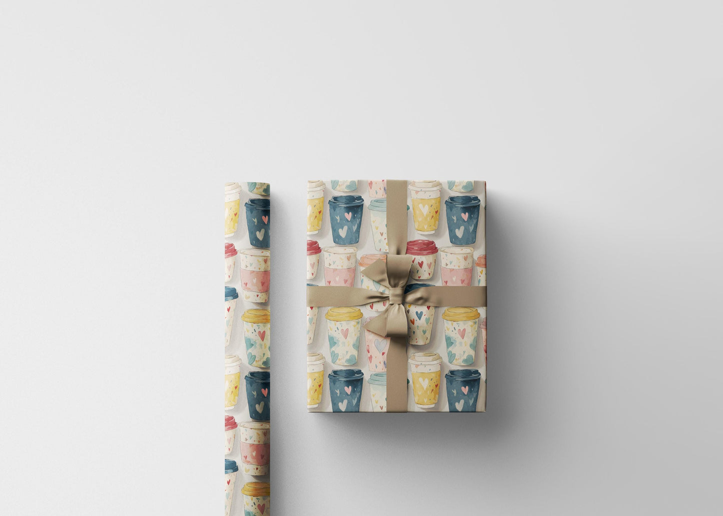 Coffee Wrapping Paper Premium Design | Watercolor Beans Gift Wrap | Coffee Addict Holiday Supplies #2