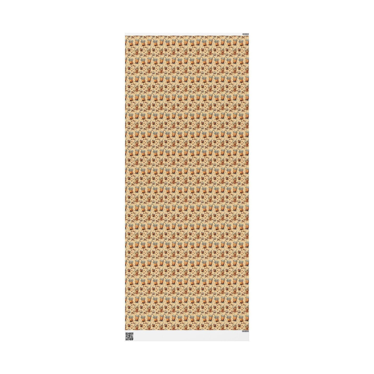 Coffee Wrapping Paper Premium Watercolor | Barista Gift Wrap Roll | Cozy Coffee Addict Design #4