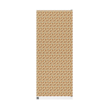 Coffee Wrapping Paper Premium Watercolor | Barista Gift Wrap Roll | Cozy Coffee Addict Design #4