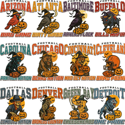 Vintage Style Football Shirt | Retro Halloween Graphic Tee | Spooky Fall Shirt | Custom Football Team Shirt | Gift for Football Fans - White