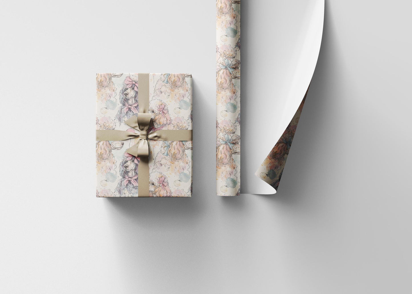 Poodle Wrapping Paper Roll, Dog Lover Gift Wrap for Pet Owners, Animal Fans, and Poodle Moms or Dads for Holidays or Birthdays #3