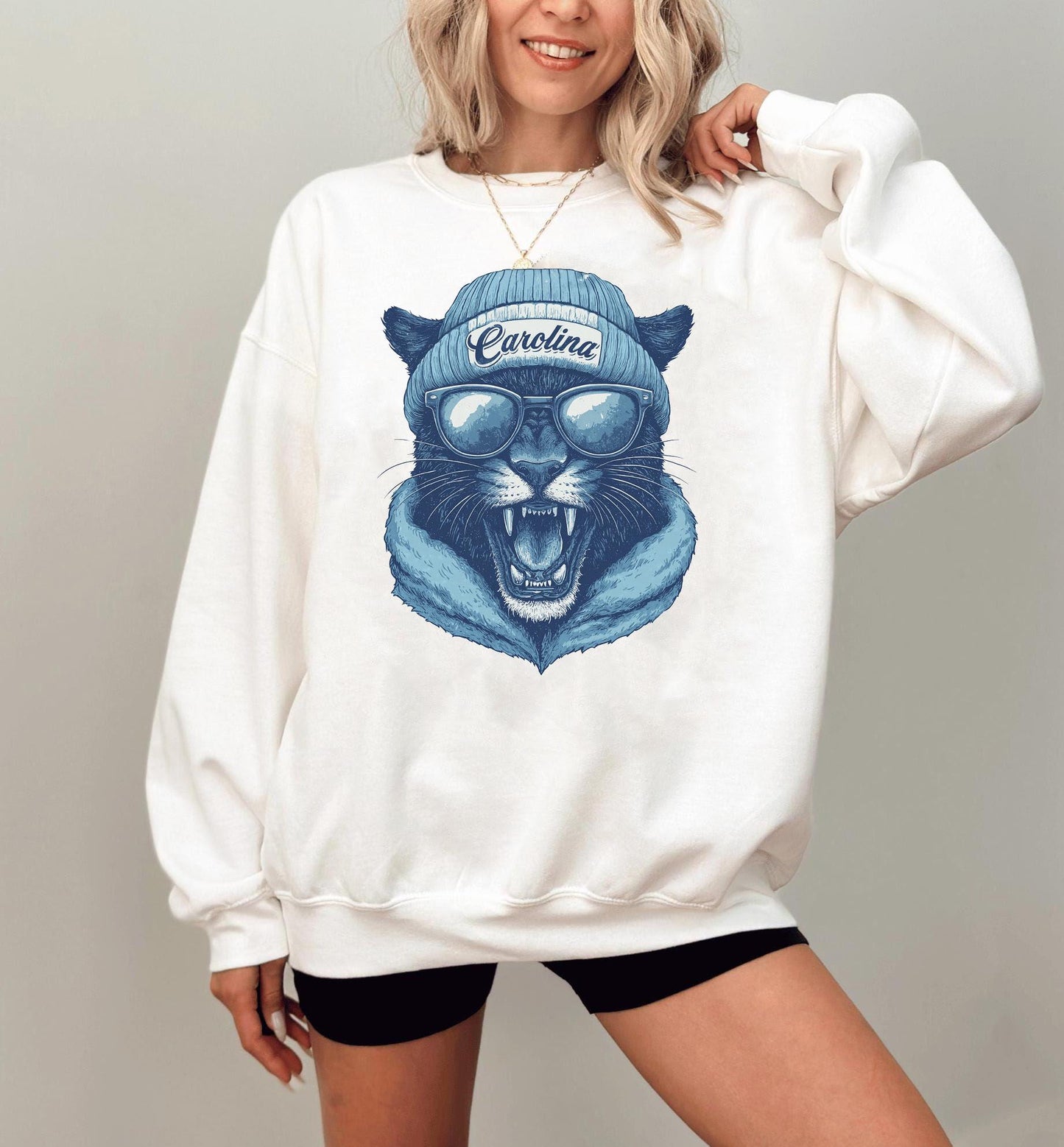 Carolina Football Sweatshirt, Retro Panther Shirt, Panther Sweatshirt, Trendy Football Sweatshirt, Spirit Animal, Gift For Football Fan.