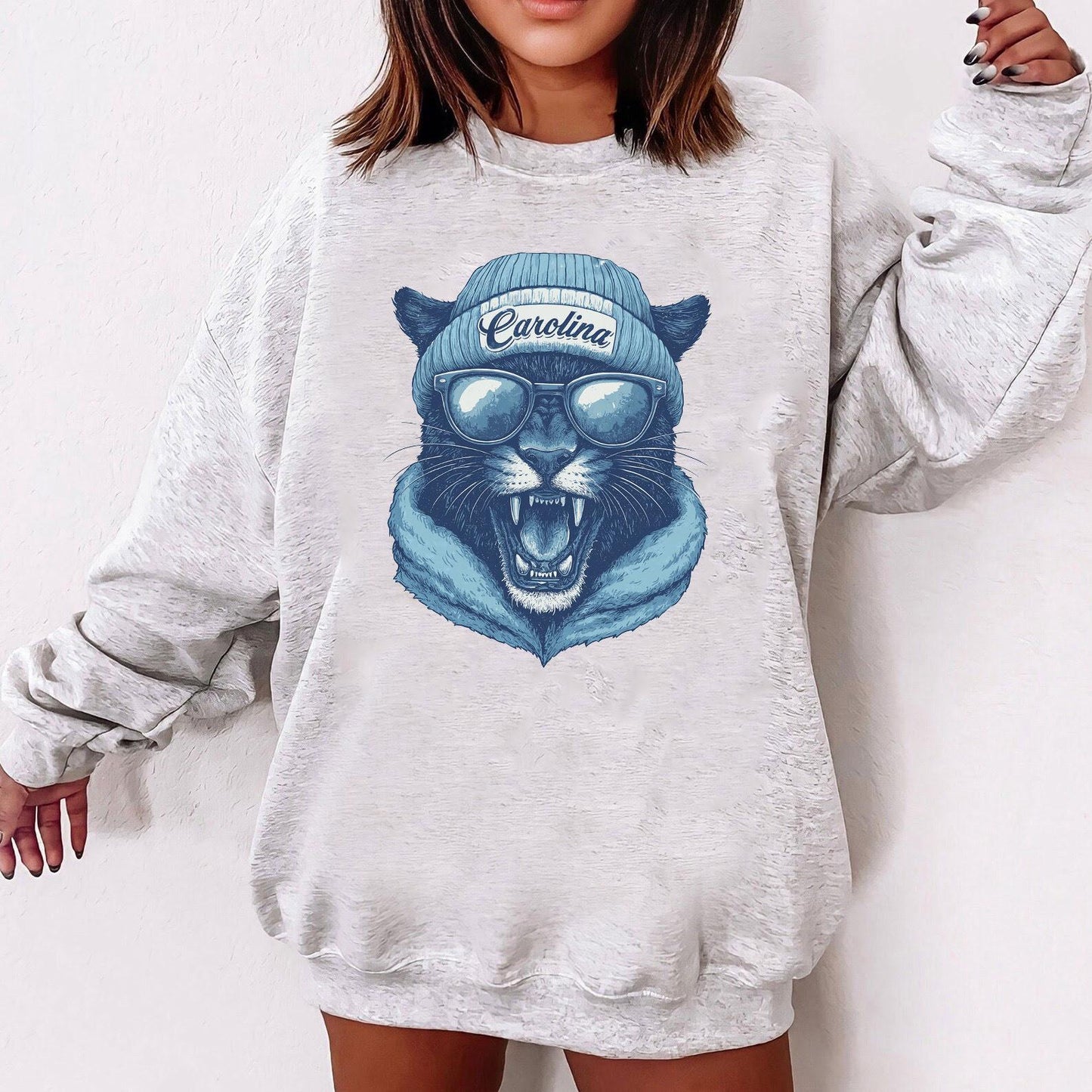 Carolina Football Sweatshirt, Retro Panther Shirt, Panther Sweatshirt, Trendy Football Sweatshirt, Spirit Animal, Gift For Football Fan.