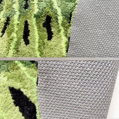 Monstera Rug - Fluffy Monstera Rug - Tufted Monstera Rug - Bedroom Rug - Bath Rug - Housewarming Gift - Washable Rug - Home Decor -Green Rug