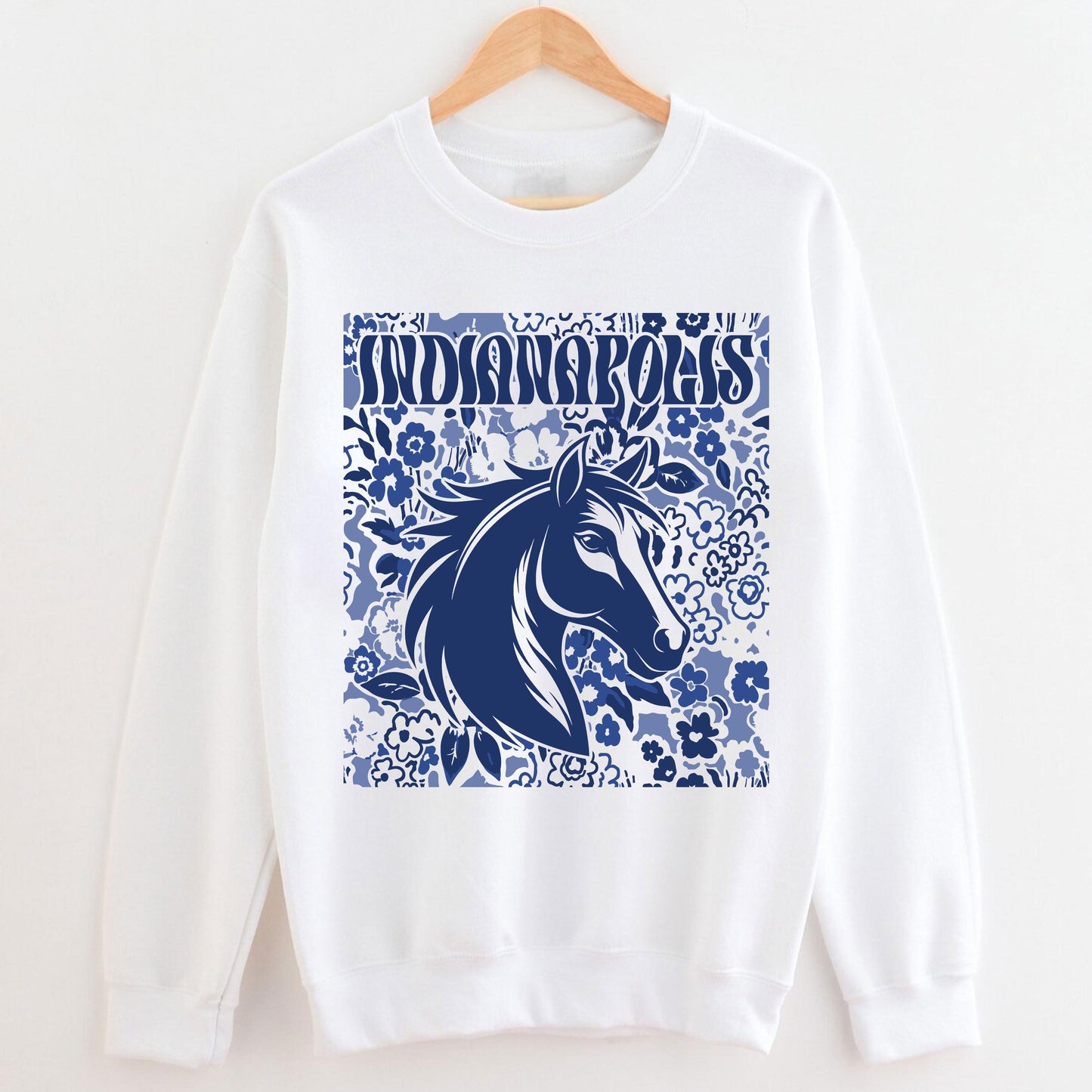 Indianapolis Team Mascot Shirt, Floral Spirit Mascot Sweatshirt, Game Day Tee, Abstract Flower Football Sports Shirt, Cheerleader Gift Shirt