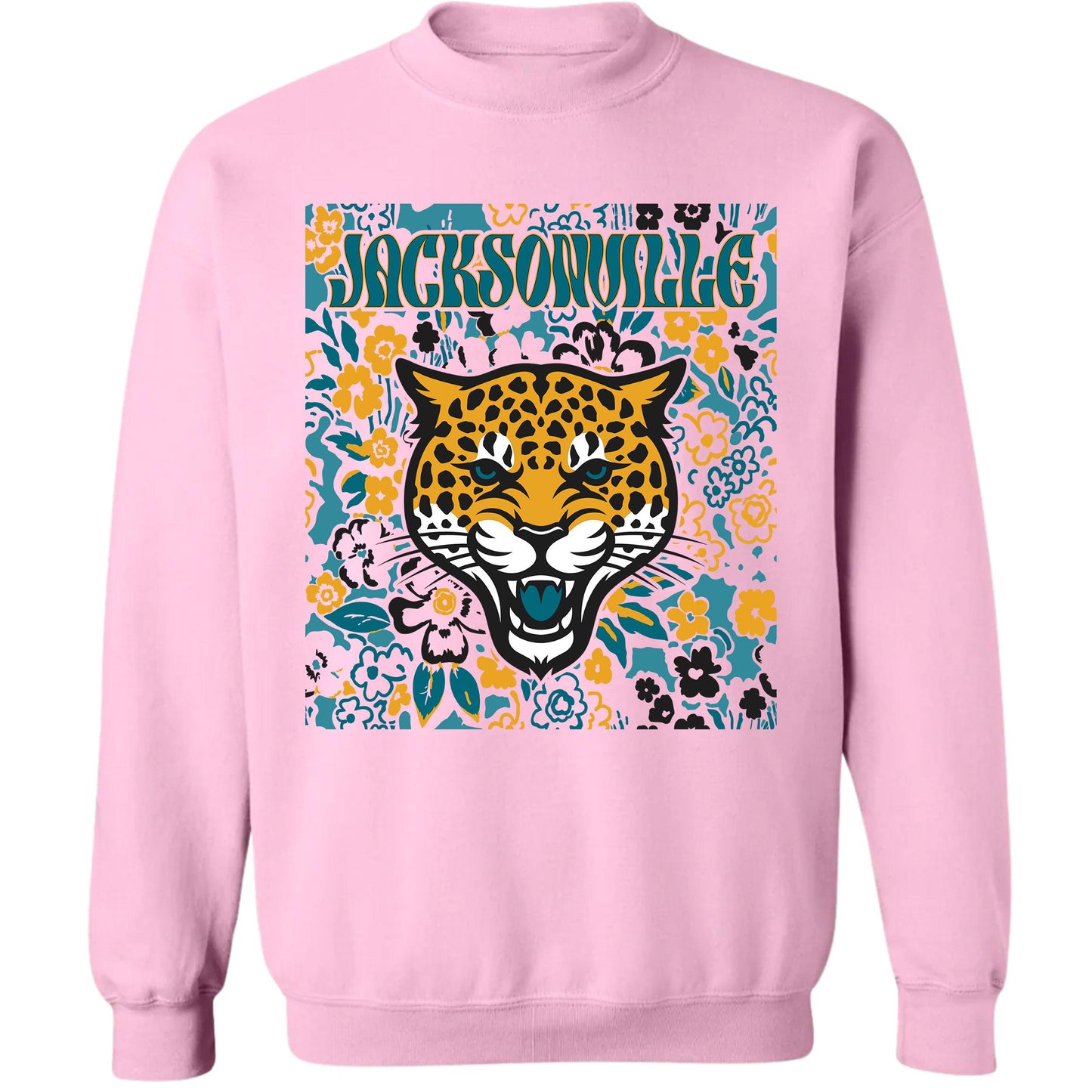 Jacksonville Team Mascot Shirt, Floral Spirit Mascot Sweatshirt, Game Day Tee, Abstract Flower Football Sports Shirt, Cheerleader Gift Shirt