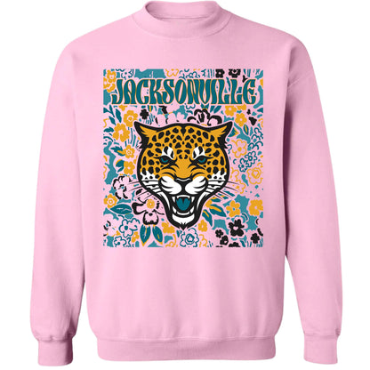 Jacksonville Team Mascot Shirt, Floral Spirit Mascot Sweatshirt, Game Day Tee, Abstract Flower Football Sports Shirt, Cheerleader Gift Shirt