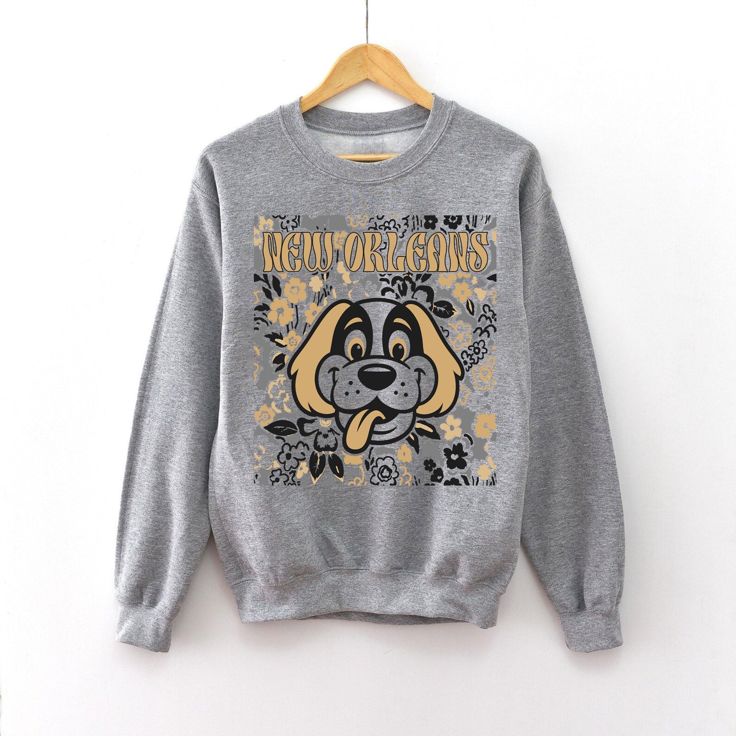 New Orleans Team Mascot Shirt, Floral Spirit Mascot Sweatshirt, Game Day Tee, Abstract Flower Football Sports Shirt, Cheerleader Gift Shirt