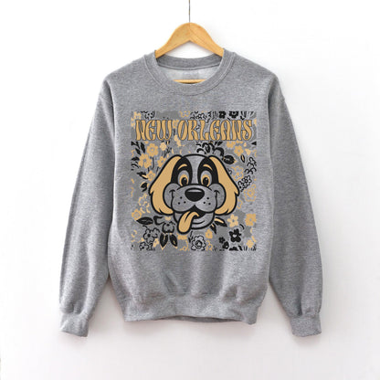 New Orleans Team Mascot Shirt, Floral Spirit Mascot Sweatshirt, Game Day Tee, Abstract Flower Football Sports Shirt, Cheerleader Gift Shirt