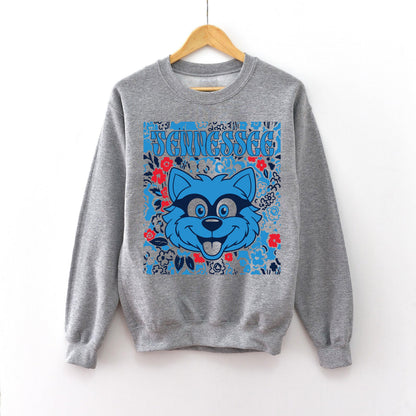 Tennessee Team Mascot Shirt, Floral Spirit Mascot Sweatshirt, Game Day Tee, Abstract Flower Football Sports Shirt, Cheerleader Gift Shirt