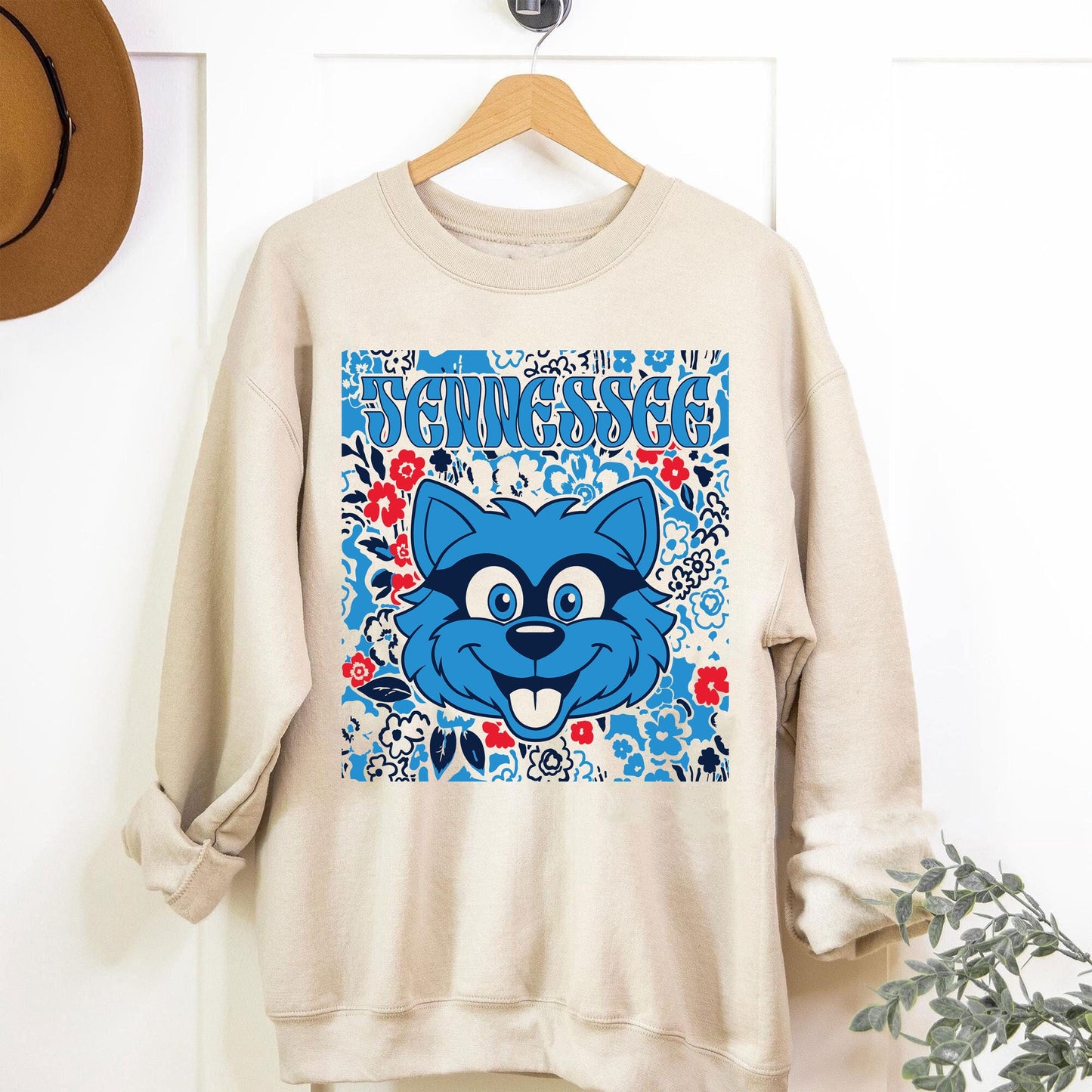 Tennessee Team Mascot Shirt, Floral Spirit Mascot Sweatshirt, Game Day Tee, Abstract Flower Football Sports Shirt, Cheerleader Gift Shirt