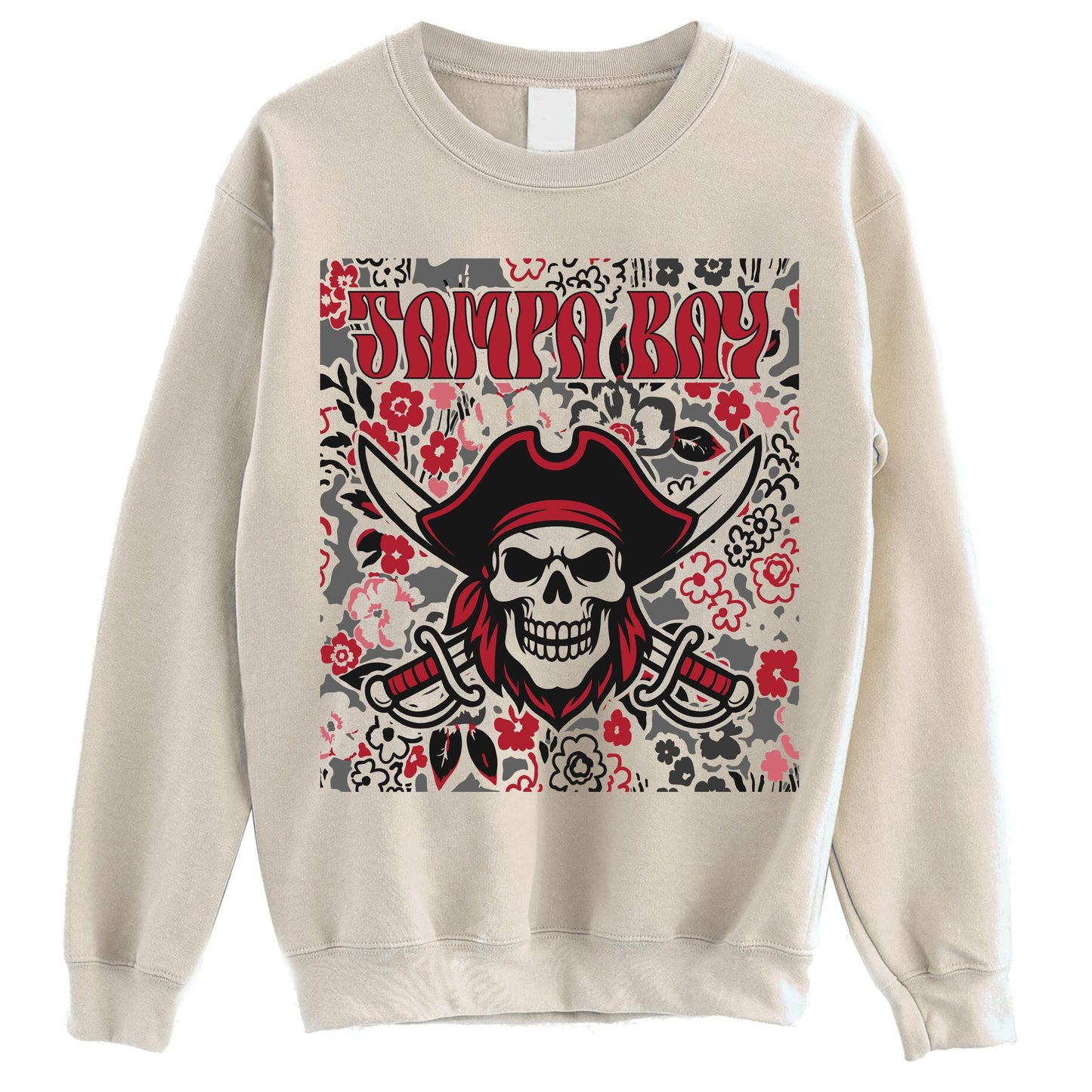 Tampa Bay Team Mascot Shirt, Floral Spirit Mascot Sweatshirt, Game Day Tee, Abstract Flower Football Sports Shirt, Cheerleader Gift Shirt