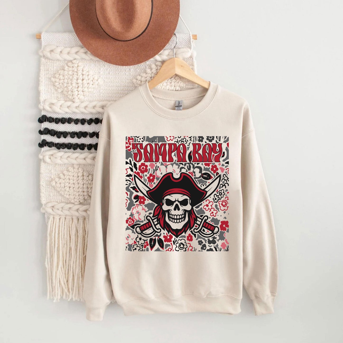 Tampa Bay Team Mascot Shirt, Floral Spirit Mascot Sweatshirt, Game Day Tee, Abstract Flower Football Sports Shirt, Cheerleader Gift Shirt