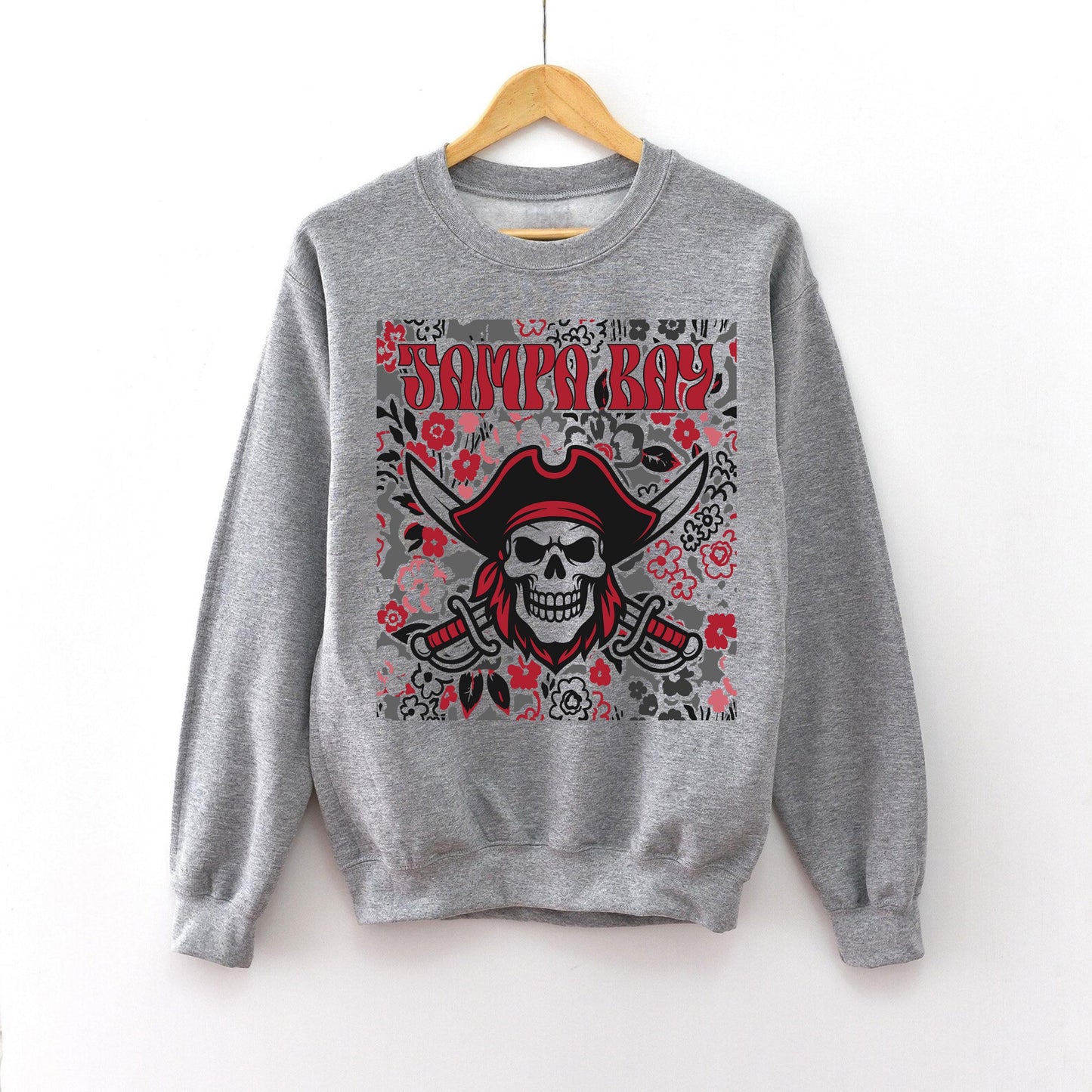 Tampa Bay Team Mascot Shirt, Floral Spirit Mascot Sweatshirt, Game Day Tee, Abstract Flower Football Sports Shirt, Cheerleader Gift Shirt