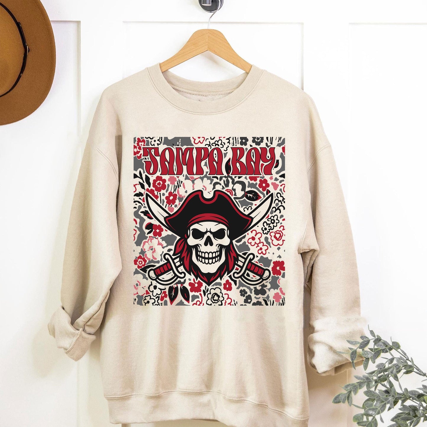 Tampa Bay Team Mascot Shirt, Floral Spirit Mascot Sweatshirt, Game Day Tee, Abstract Flower Football Sports Shirt, Cheerleader Gift Shirt