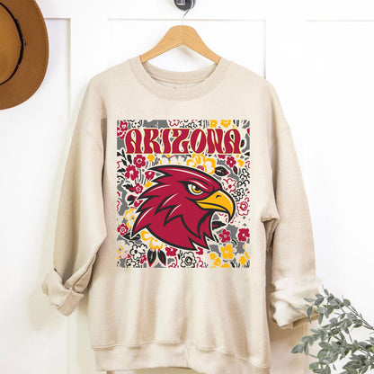 Arizona Team Mascot Shirt, Floral Spirit Mascot Sweatshirt, Game Day Tee, Abstract Flower Football Sports Shirt, Cheerleader Gift Shirt