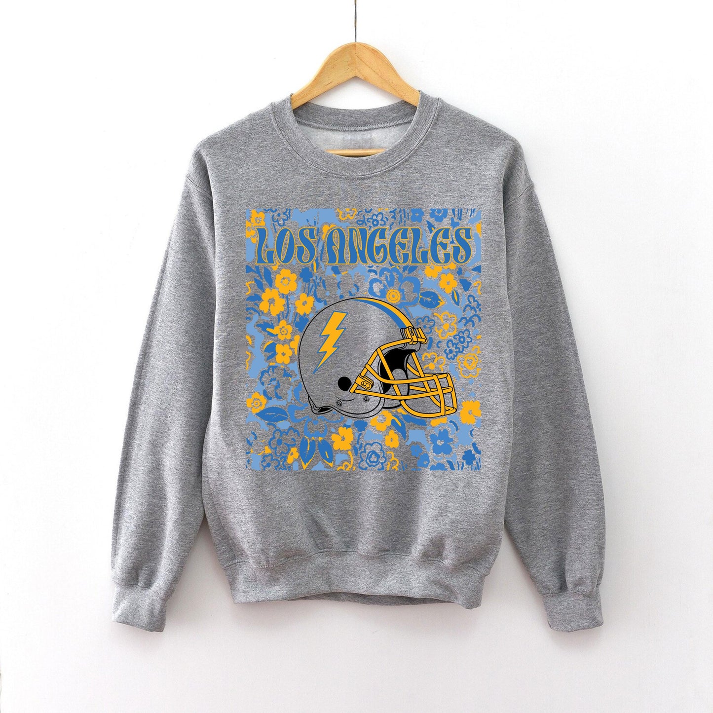 Los Angeles Team Mascot Shirt, Game Day Tee, Floral Spirit Mascot Sweatshirt, Abstract Flower Football Sports Shirt, Cheerleader Gift Shirt