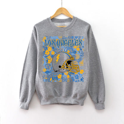 Los Angeles Team Mascot Shirt, Game Day Tee, Floral Spirit Mascot Sweatshirt, Abstract Flower Football Sports Shirt, Cheerleader Gift Shirt