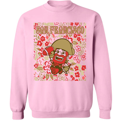 San Francisco Team Mascot Shirt, Floral Spirit Mascot Sweatshirt, Game Day Tee, Abstract Flower Football Sport Shirt, Cheerleader Gift Shirt