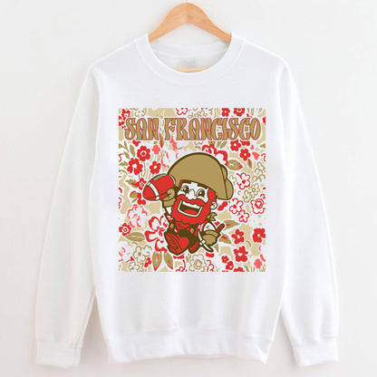 San Francisco Team Mascot Shirt, Floral Spirit Mascot Sweatshirt, Game Day Tee, Abstract Flower Football Sport Shirt, Cheerleader Gift Shirt