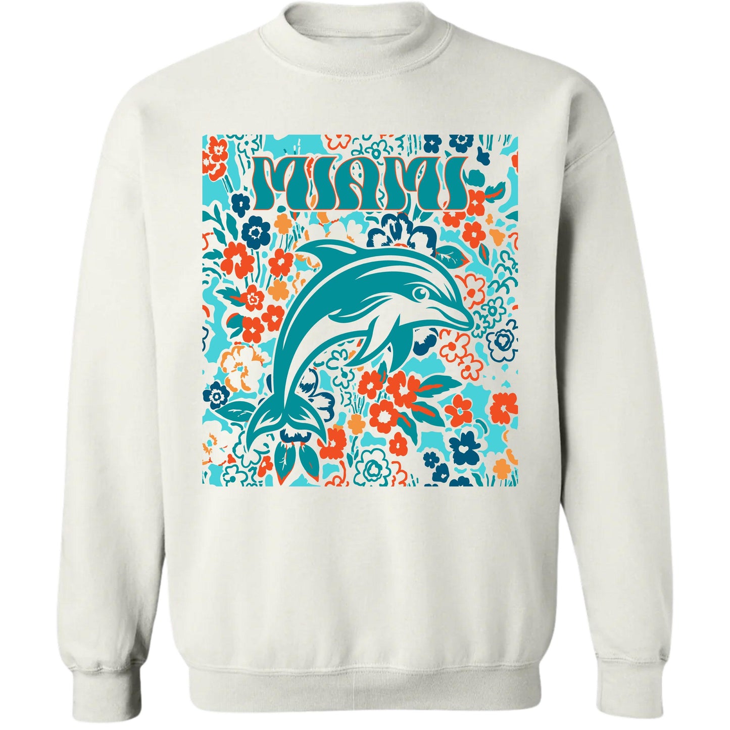 Miami Team Mascot Shirt, Floral Spirit Mascot Sweatshirt, Game Day Tee, Abstract Flower Football Sports Shirt, Cheerleader Gift Shirt