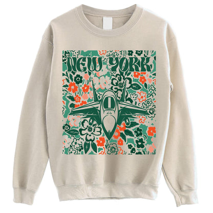 New York Team Mascot Shirt, Floral Spirit Mascot Sweatshirt, Game Day Tee, Abstract Flower Football Sports Shirt, Cheerleader Gift Shirt