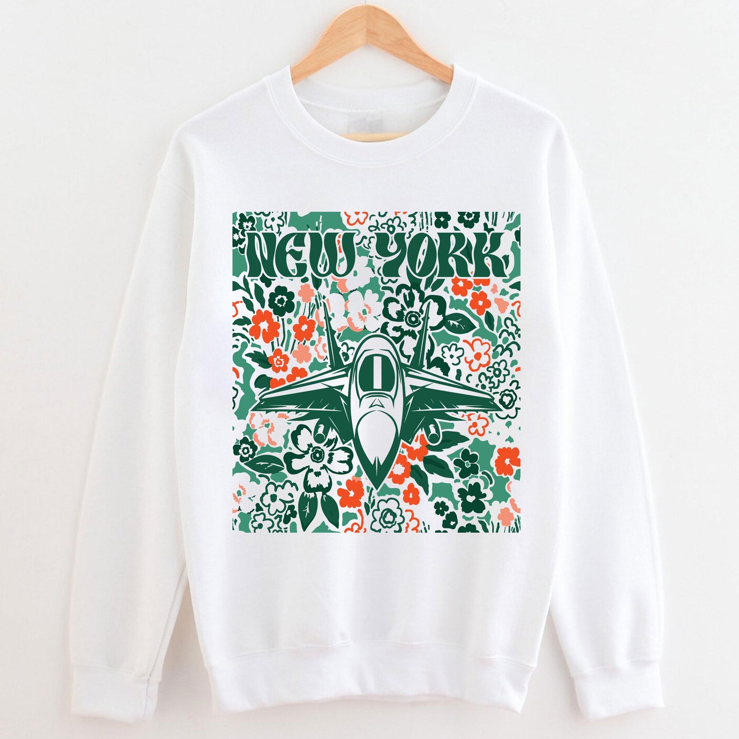 New York Team Mascot Shirt, Floral Spirit Mascot Sweatshirt, Game Day Tee, Abstract Flower Football Sports Shirt, Cheerleader Gift Shirt