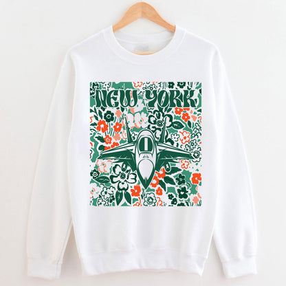 New York Team Mascot Shirt, Floral Spirit Mascot Sweatshirt, Game Day Tee, Abstract Flower Football Sports Shirt, Cheerleader Gift Shirt