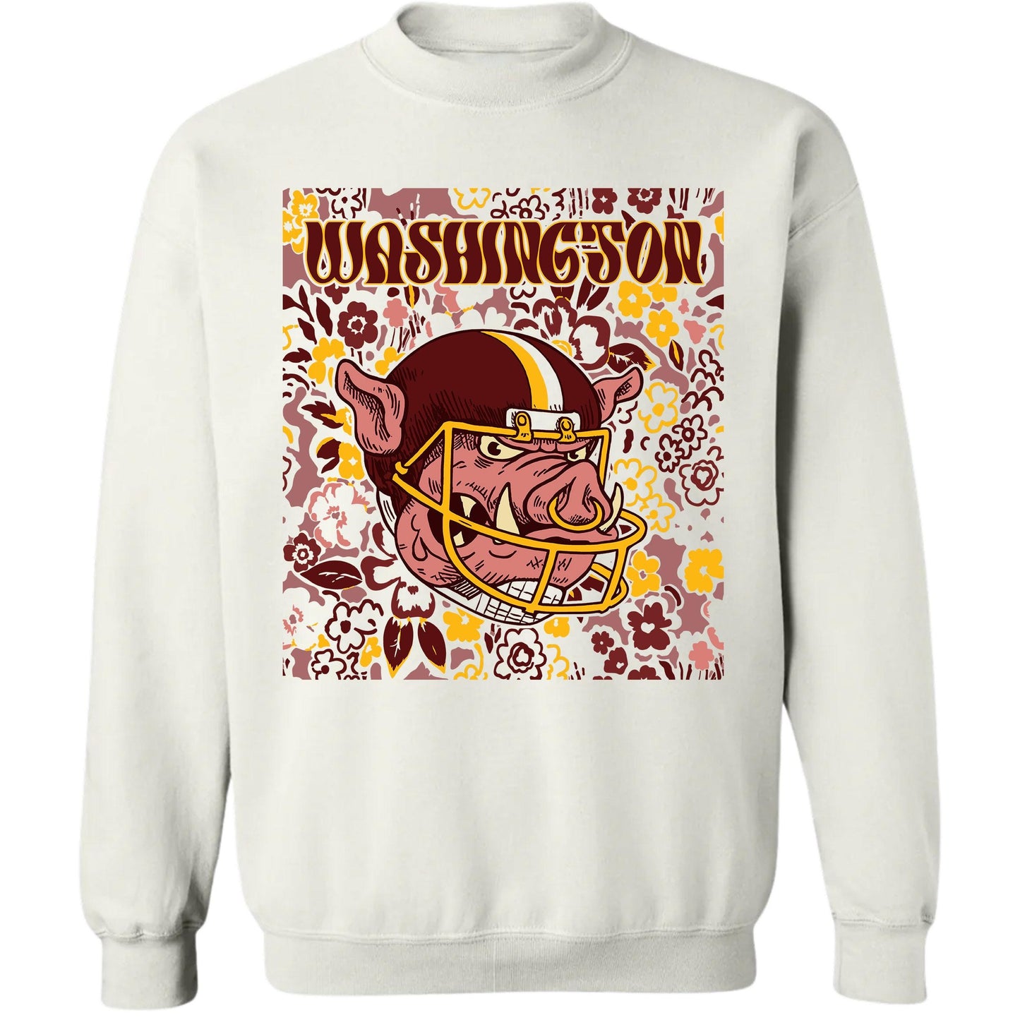 Washington Team Mascot Shirt, Floral Spirit Mascot Sweatshirt, Game Day Tee, Abstract Flower Football Sports Shirt, Cheerleader Gift Shirt