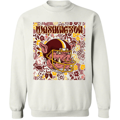 Washington Team Mascot Shirt, Floral Spirit Mascot Sweatshirt, Game Day Tee, Abstract Flower Football Sports Shirt, Cheerleader Gift Shirt