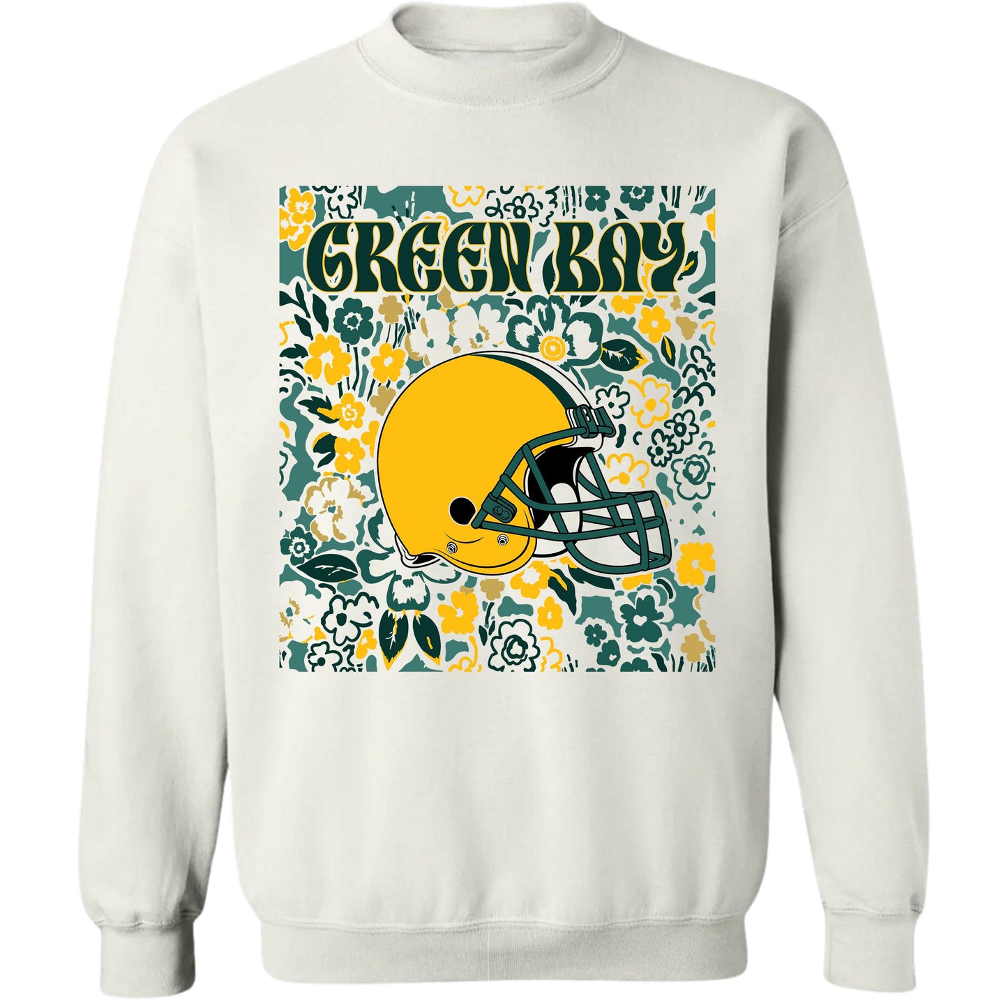 Green Bay Team Mascot Shirt, Floral Spirit Mascot Sweatshirt, Game Day Tee, Abstract Flower Football Sports Shirt, Cheerleader Gift Shirt