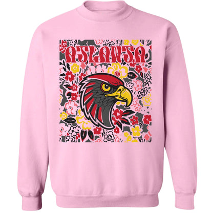 Atlanta Team Mascot Shirt, Floral Spirit Mascot Sweatshirt, Game Day Tee, Abstract Flower Football Sports Shirt, Cheerleader Gift Shirt