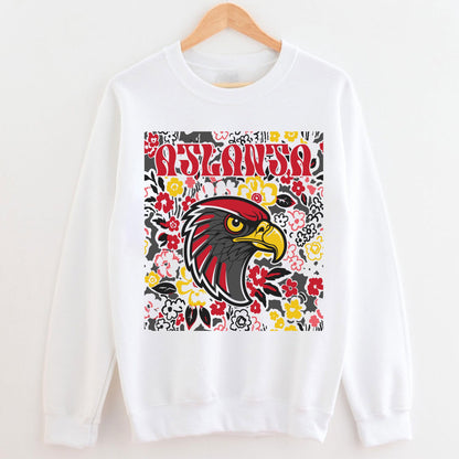 Atlanta Team Mascot Shirt, Floral Spirit Mascot Sweatshirt, Game Day Tee, Abstract Flower Football Sports Shirt, Cheerleader Gift Shirt