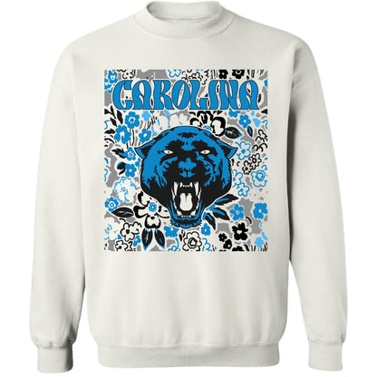 Carolina Team Mascot Shirt, Floral Spirit Mascot Sweatshirt, Game Day Tee, Abstract Flower Football Sports Shirt, Cheerleader Gift Shirt