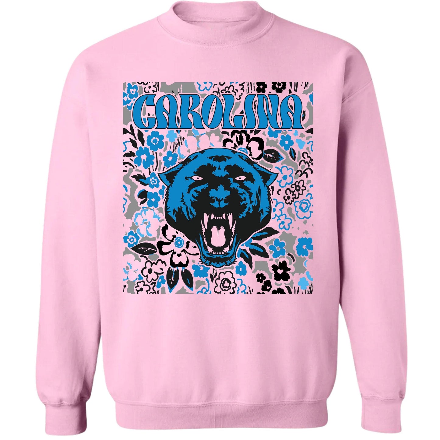 Carolina Team Mascot Shirt, Floral Spirit Mascot Sweatshirt, Game Day Tee, Abstract Flower Football Sports Shirt, Cheerleader Gift Shirt