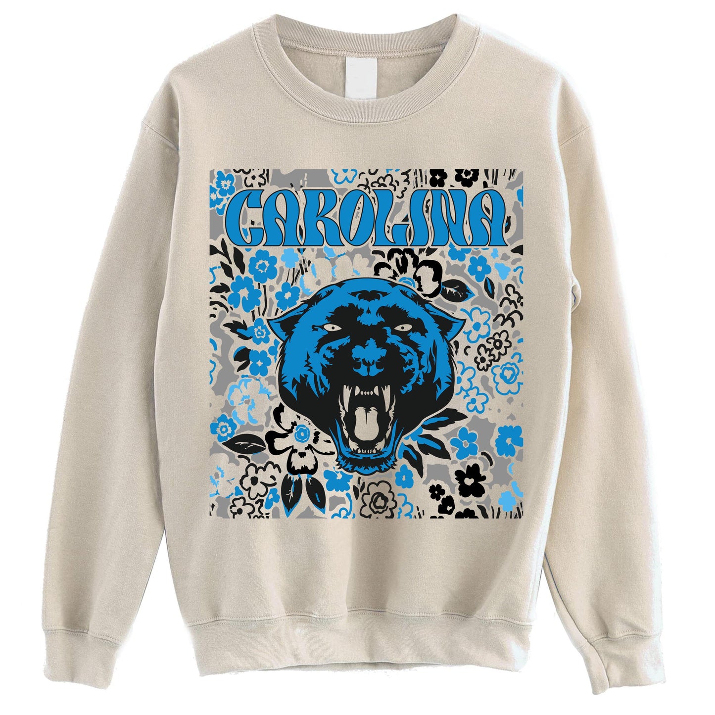 Carolina Team Mascot Shirt, Floral Spirit Mascot Sweatshirt, Game Day Tee, Abstract Flower Football Sports Shirt, Cheerleader Gift Shirt