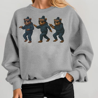 Chicago Football Sweatshirt, Funny Dancing Bear Graphic Tee, Vintage Game Day Shirt, Cozy Unisex Sweatshirt, Retro Sports T Shirt Gift