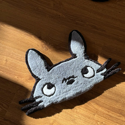 Cute Anime Character Rug | Handmade Tufted Floor Mat | Kawaii Cartoon Home Decor|custom rug/handmade rug/cartoon rug