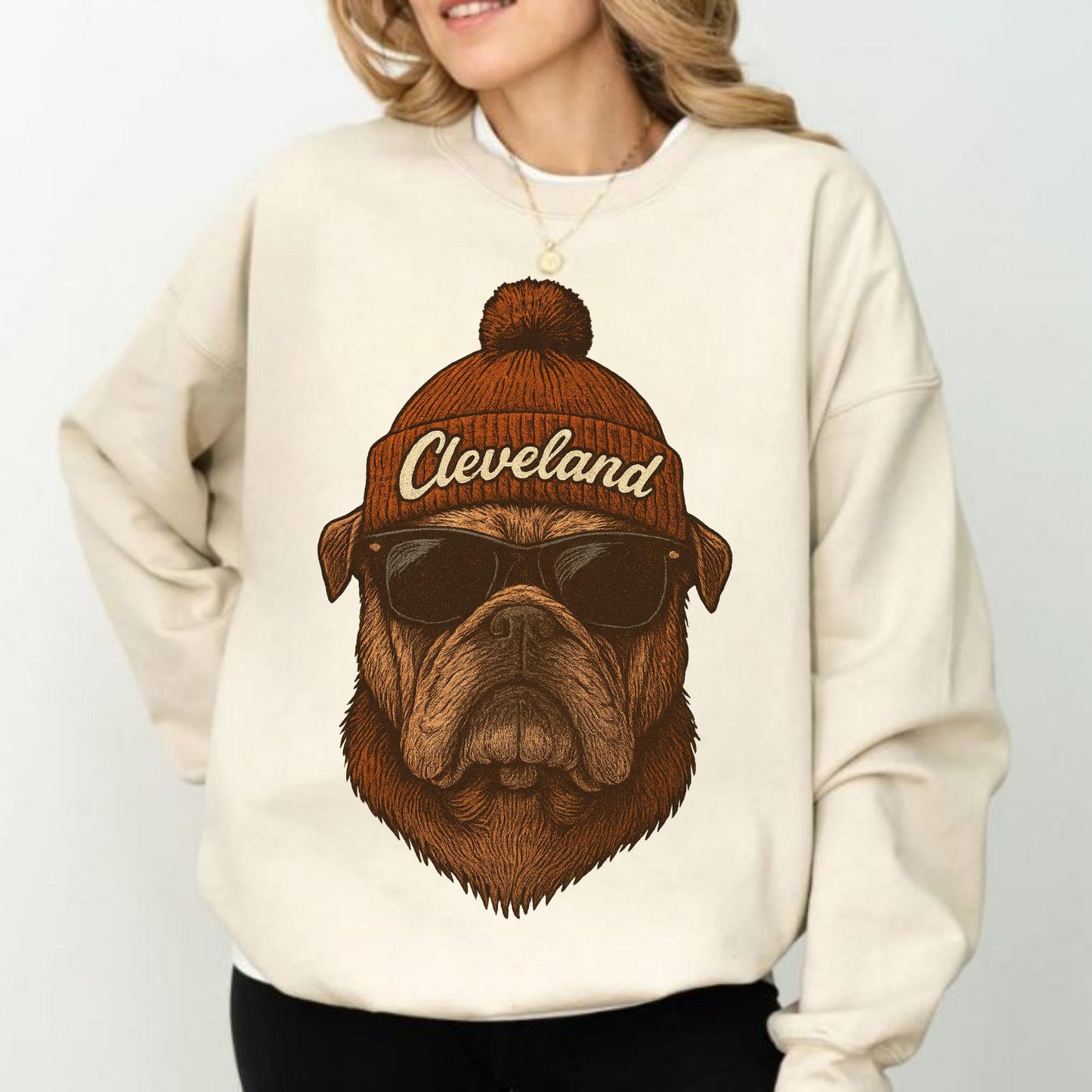 Cleveland Football Sweatshirt, Retro Sports Fan Shirt, Game Day Gift Tee, Cleveland Mascot Sweatshirt, Cleveland Football Fan Shirt
