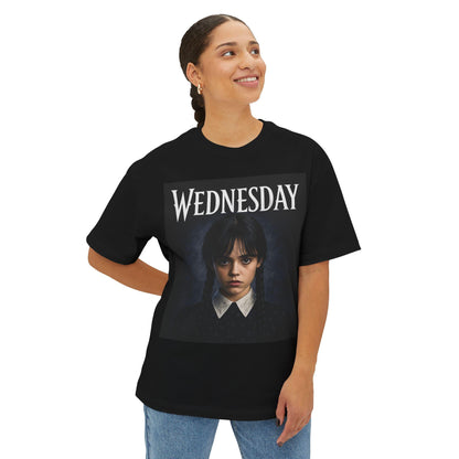 Wednesday Jenna Oversized Tee, Unisex Shirt, Boxy Graphic Tee, Trendy Casual Wear, Halloween Outfit, Gift for Fans