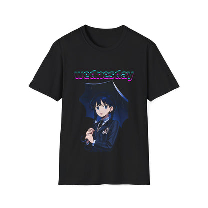 Wednesday Anime Graphic TeeGothic Wednesday appare Wednesday character shirt Wednesday cast tee Jenna Ortega merch Wednesday Addams T-shirt