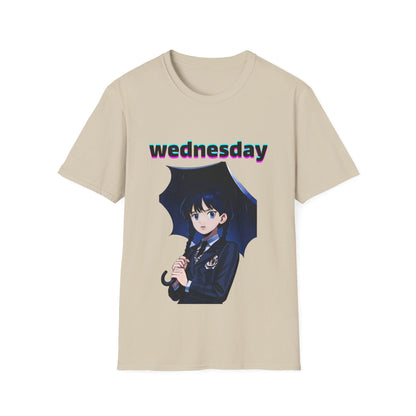 Wednesday Anime Graphic TeeGothic Wednesday appare Wednesday character shirt Wednesday cast tee Jenna Ortega merch Wednesday Addams T-shirt