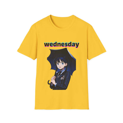 Wednesday Anime Graphic TeeGothic Wednesday appare Wednesday character shirt Wednesday cast tee Jenna Ortega merch Wednesday Addams T-shirt