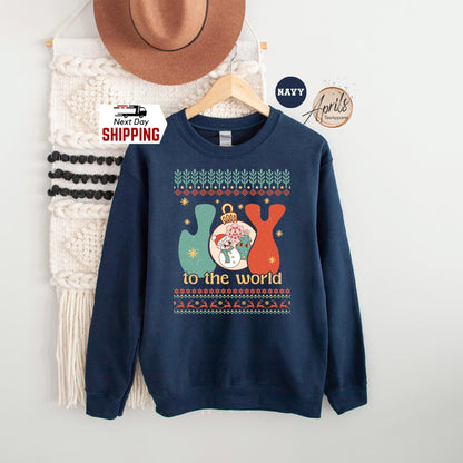 Joy To The World Christmas Sweatshirt: Ugly Xmas Hoodie