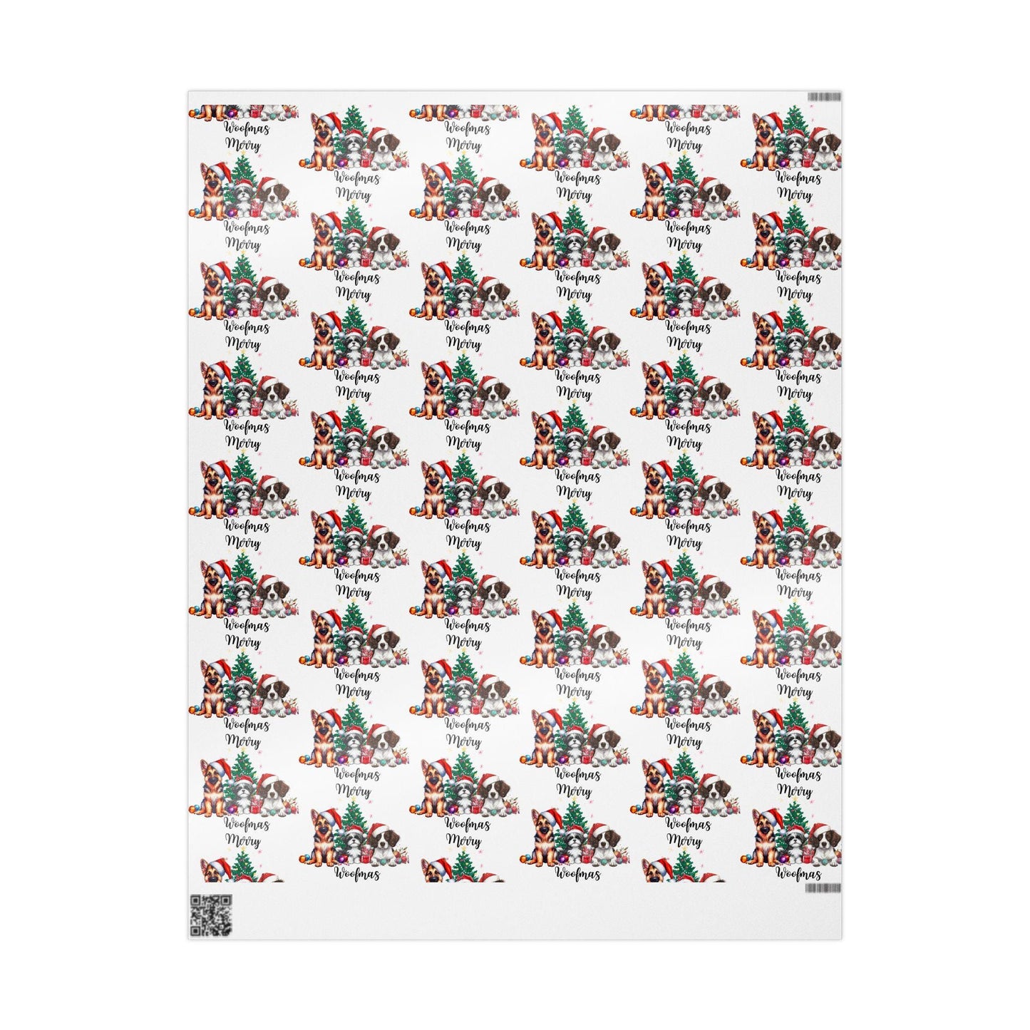 Merry Woofmas Wrapping Paper: Retro Christmas Dog Gift Wrap
