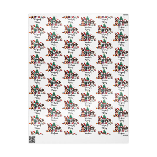 Merry Woofmas Wrapping Paper: Retro Christmas Dog Gift Wrap
