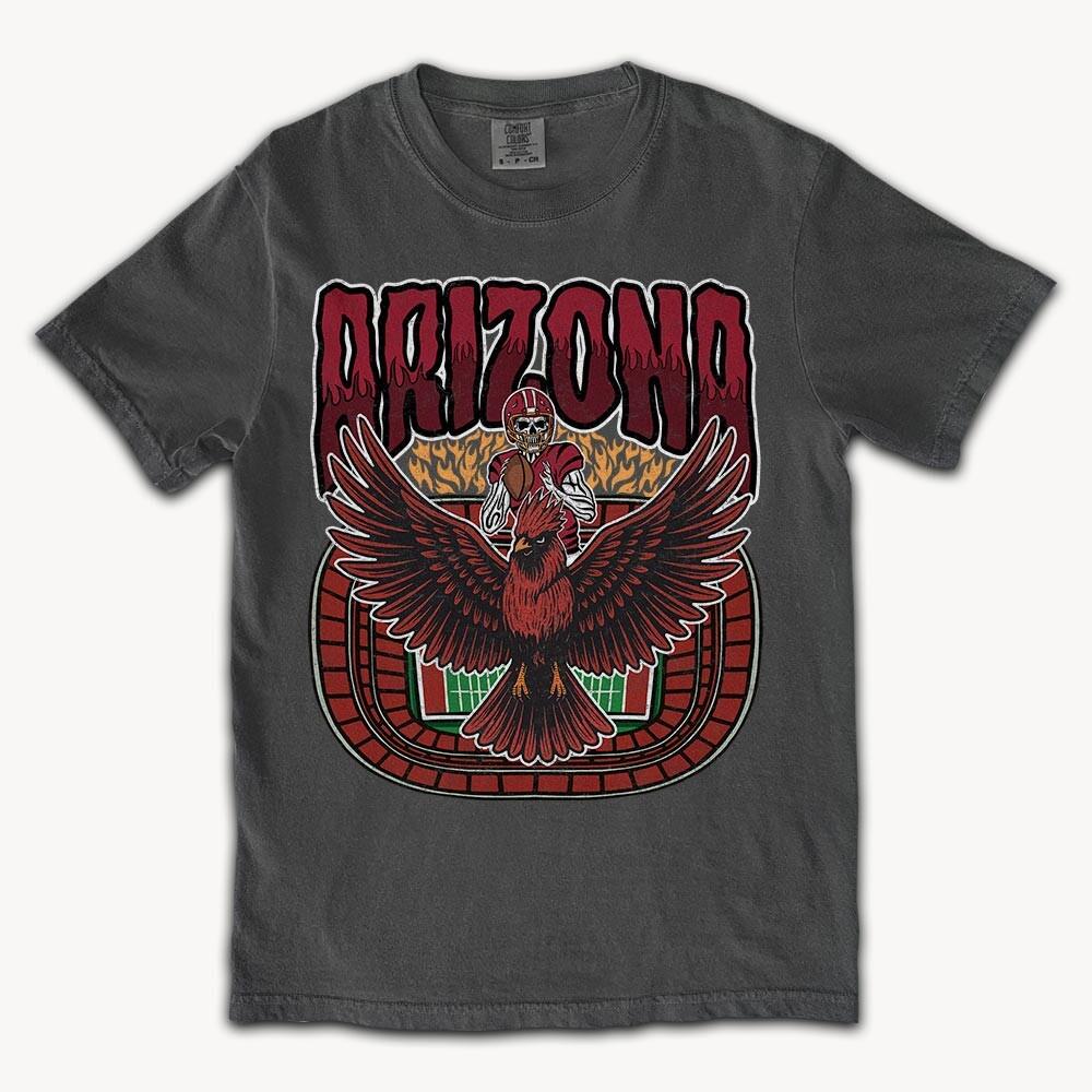 Arizona Football Skull Vintage Shirt, Gift For Fan Football Game Day Unisex Shirt
