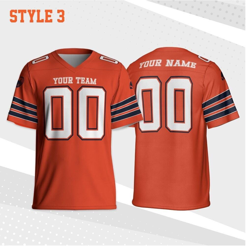 Personalized Team Name & Number Football Jersey, Custom Team Bear Football Jersey Collection, Game Day Outfit For American Football Fan