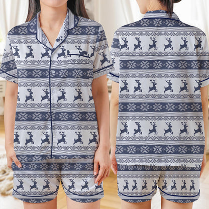 Christmas Pajama Set, Christmas Reindeer Sleepwear, Reindeer Christmas Loungewear Set, Merry Christmas Pajamas, Rudolph Reindeer Pjs